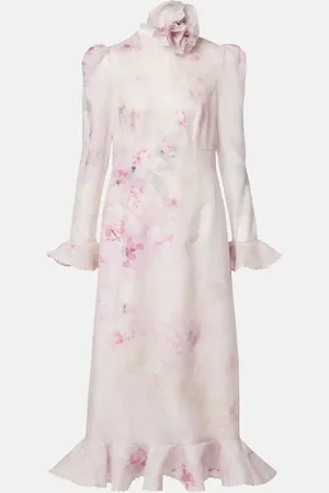ZIMMERMANN Midikleid Crush aus Leinen und Seide