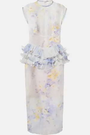 ZIMMERMANN Midikleid Crush aus Leinen und Seide