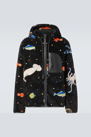 Loewe X Suna Fujita Jacke Deep Sea aus Teddyfleece
