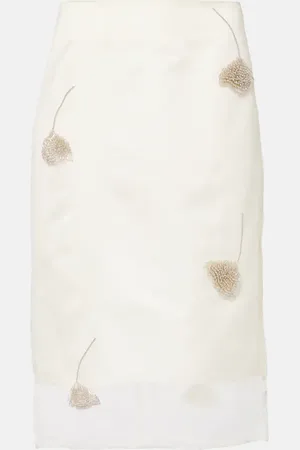 Rohe Róhe Verzierter Bleistiftrock aus Seidenorganza
