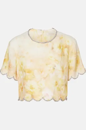 ZIMMERMANN Cropped-Top Crush aus Seide