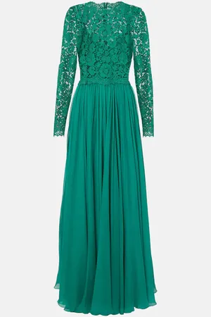 Dolce & Gabbana Robe aus einem Seidengemisch mit Spitze