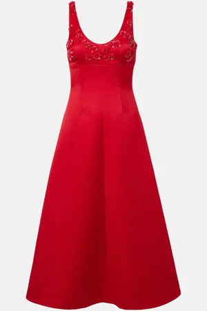 EMILIA WICKSTEAD Verziertes Midikleid Abella aus Satin