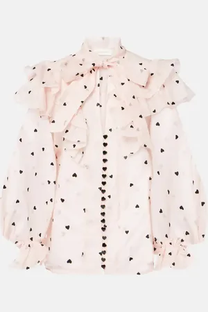 ZIMMERMANN Bestickte Bluse Crush aus Leinen und Seide