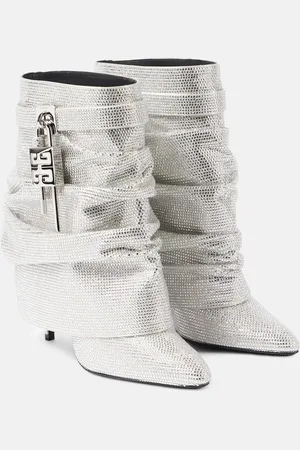 Givenchy Stiefel Shark Lock aus Satin mit Kristallen