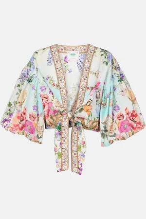 Camilla Bedrucktes Cropped-Top aus Baumwolle
