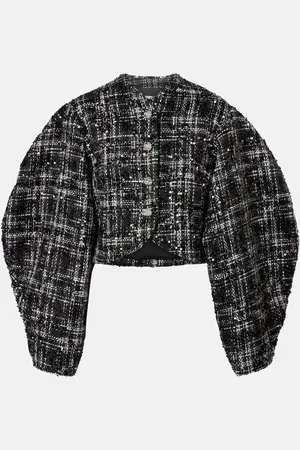 ROTATE Jacke aus Bouclé mit Pailletten