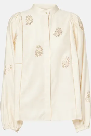Max Mara Verzierte Bluse Caladio aus Baumwollsatin