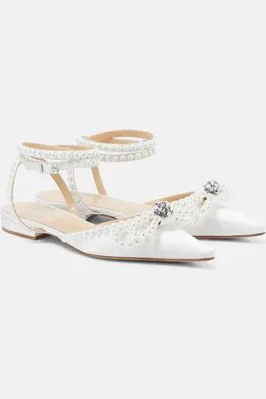 Mach & Mach Verzierte Ballerinas Double Bow aus Satin