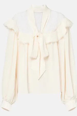 Stella McCartney Bluse aus Seide mit Spitze