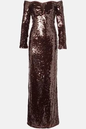 Self-Portrait Off-Shoulder-Robe mit Pailletten