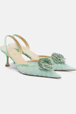Mach & Mach Slingback-Pumps Galaxy 65 aus Tüll mit Kristallen