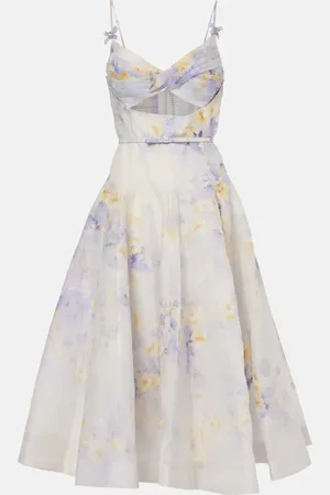 ZIMMERMANN Midikleid aus Leinen und Seide