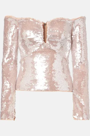 Self-Portrait Off-Shoulder-Top mit Pailletten