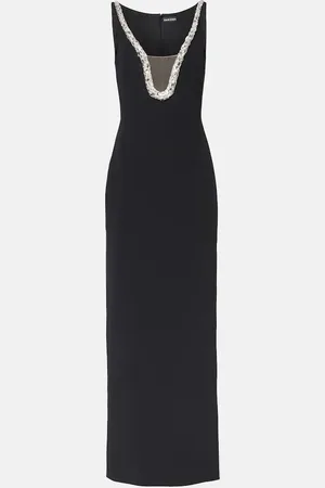 DAVID KOMA Robe aus Cady mit Kristallen