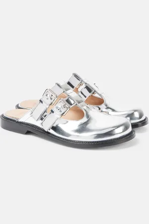 Loewe Slippers Campo aus Metallic-Leder