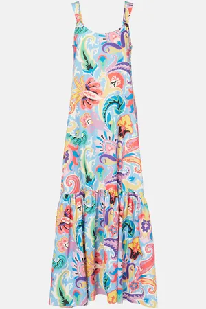Etro Bedrucktes Maxikleid aus Baumwolle und Seide