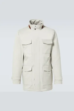 Kiton Feldjacke aus Nylon mit Leder