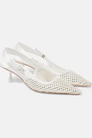 Jimmy Choo Slingback-Pumps Amel 50 aus Mesh mit Kristallen