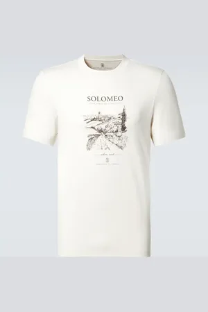 Brunello Cucinelli Bedrucktes T-Shirt aus Baumwolle