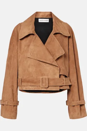 Nour Hammour Cropped-Jacke Hatti aus Veloursleder