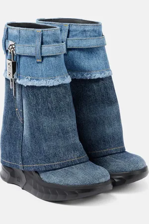 Givenchy Stiefel Shark Lock Biker aus Denim