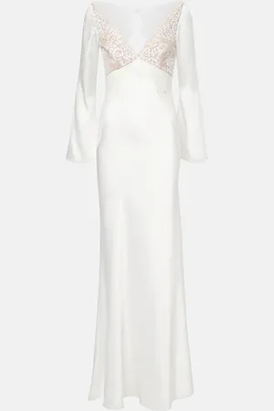 Self-Portrait X Christopher Kane Robe aus Satin mit Spitze