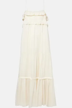 Chloé Chloé Midikleid aus Seidencharmeuse mit Spitze