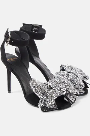 Balmain Verzierte Pumps Ruby 95 aus Veloursleder