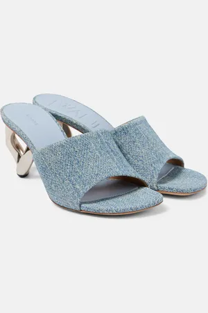 J.W.Anderson Pantoletten aus Denim mit Leder