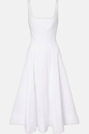 Staud Midikleid Wells aus Baumwollpopeline