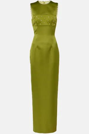 EMILIA WICKSTEAD Verzierte Robe Amadine aus Satin