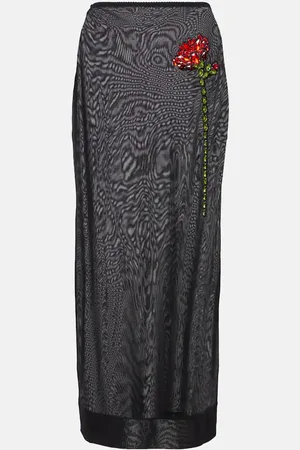 Simone Rocha Verzierter Bleistiftrock aus Mesh