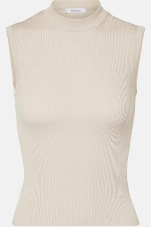 Max Mara Top aus Baumwolle und Seide