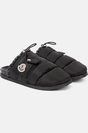 Moncler Slippers Mon Pocket mit Leder