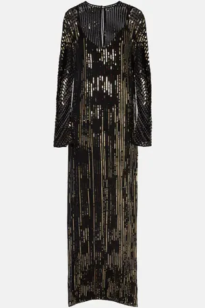 JOHANNA ORTIZ Robe aus Seide mit Pailletten