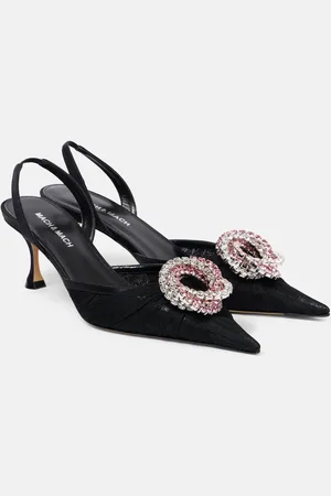 Mach & Mach Slingback-Pumps Galaxy aus Mesh mit Kristallen