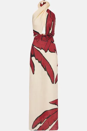 JOHANNA ORTIZ Maxikleid Wonders Of The Sea aus Leinen