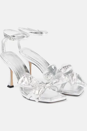 Jimmy Choo Sandalen Staz 90 aus Metallic-Leder