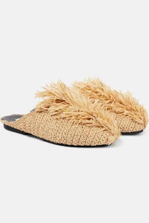 Jil Sander Slippers aus Raffiabast