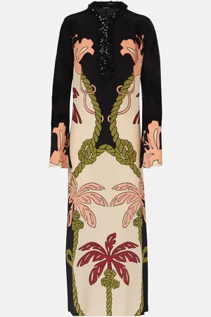 JOHANNA ORTIZ Maxikleid aus Seide mit Pailletten