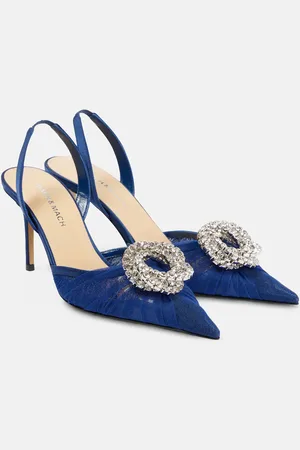 Mach & Mach Slingback-Pumps Galaxy 85 aus Tüll mit Kristallen