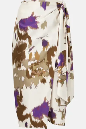 Max Mara Bedruckter Wickelrock Dritto aus Seide