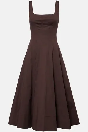 Staud Midikleid Wells aus Baumwolle