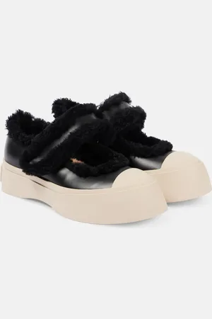 Marni Sneakers Pablo aus Leder mit Shearling
