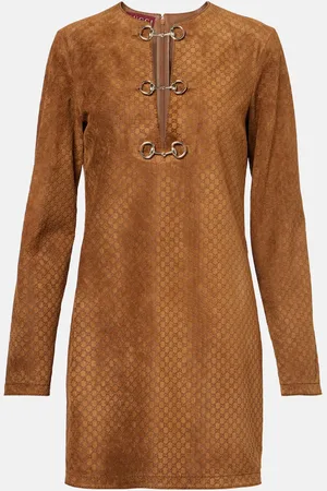 Gucci Minikleid GG Horsebit aus Veloursleder