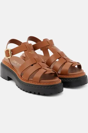 Prada Plateausandalen aus Leder