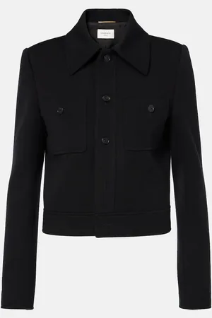 Saint Laurent Cropped-Jacke aus einem Wollgemisch