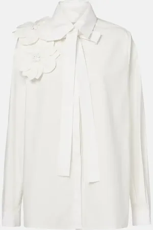 Elie saab Schluppenbluse aus Baumwollpopeline