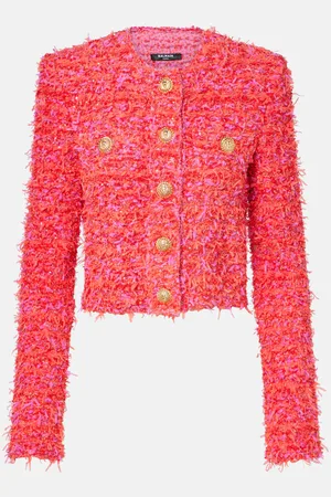 Balmain Cropped-Jacke aus Tweed mit Pailletten